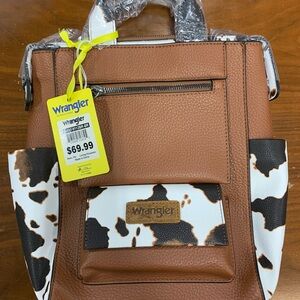 Wrangler Brown and White Cow Print Women's Backpack